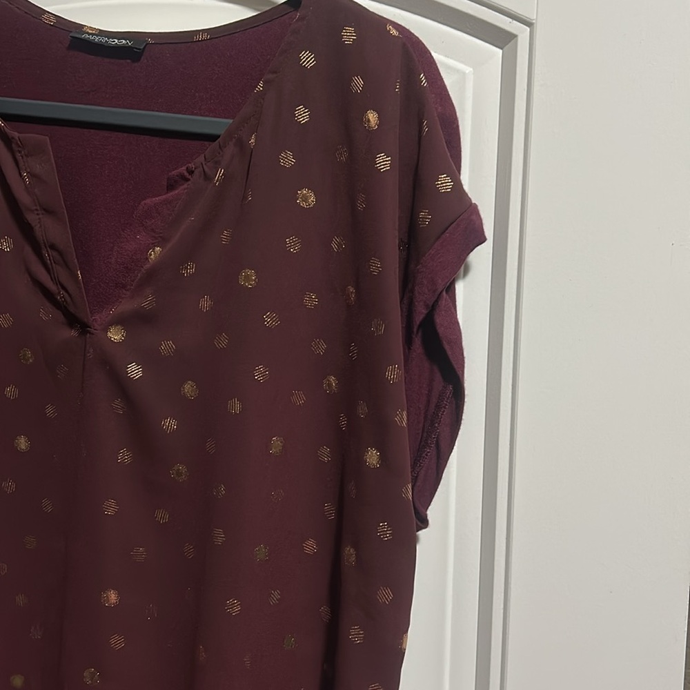 Papermoon Red Oversized Embellished Blouse - Picture 3 of 5